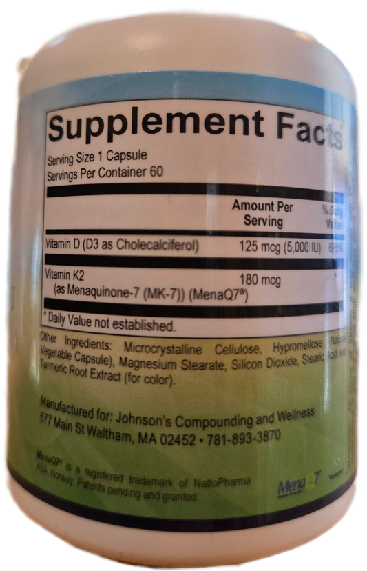 Vitamin D3 5000 iu w/ K2 180mcg 60's