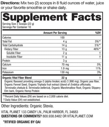 Vital Fiber Organic Powder