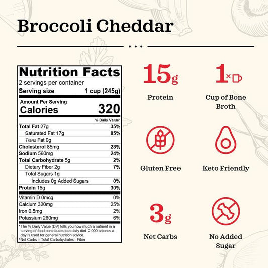 Broccoli Cheddar Bone Broth Soup - KETO