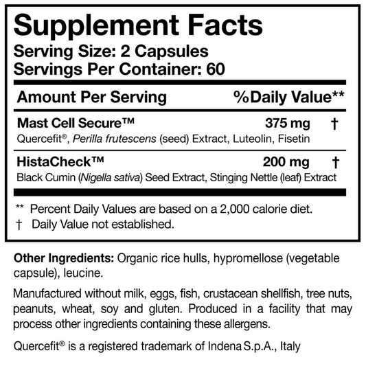 HistaQuel (120 cap)- Comprehensive Mast Cell Support