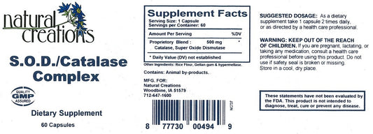 S.O.D./Catalase Complex