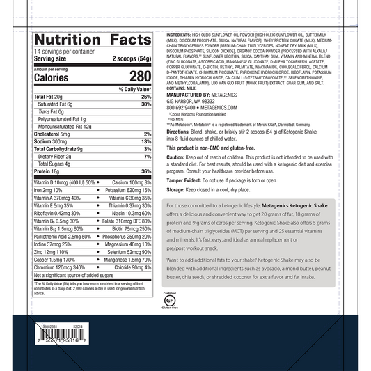 Ketogenic Shake - Chocolate or Vanilla