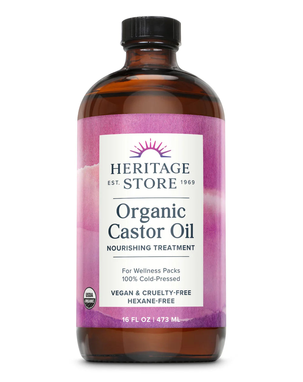 Organic Castor Oil 16oz glass bottle