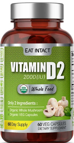 Vitamin D2 whole food vegan 60's